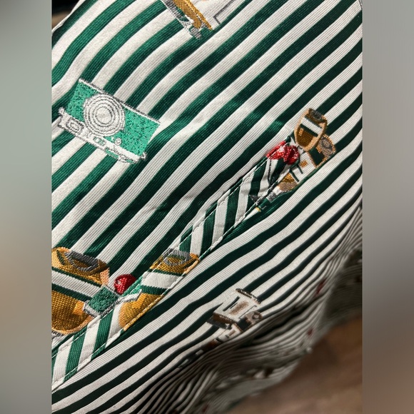 Mini Vintage Pinup Style Shorts / Tune & Tune / Size Medium/ Green & White Strip - Picture 6 of 12